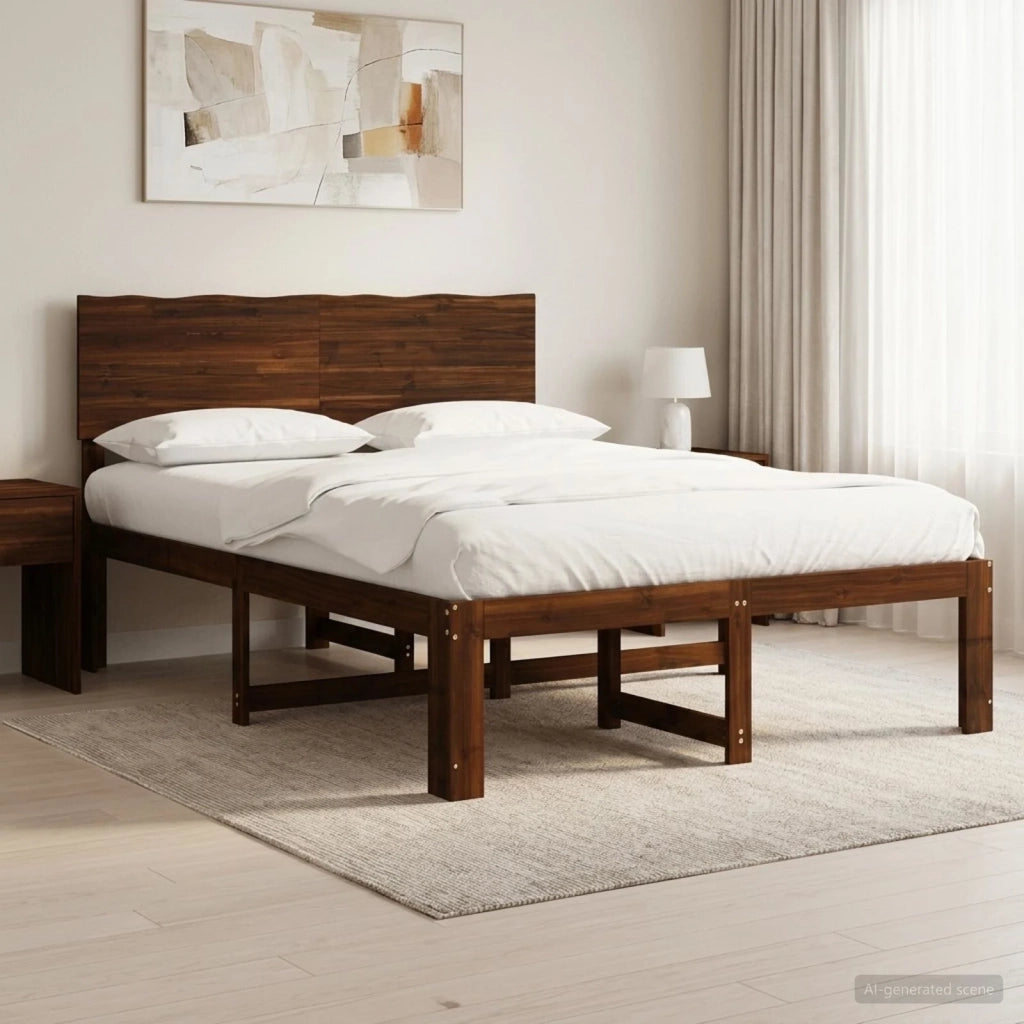 Letto matrimoniale con testiera ROSTOCK Marrone Scuro 3405410