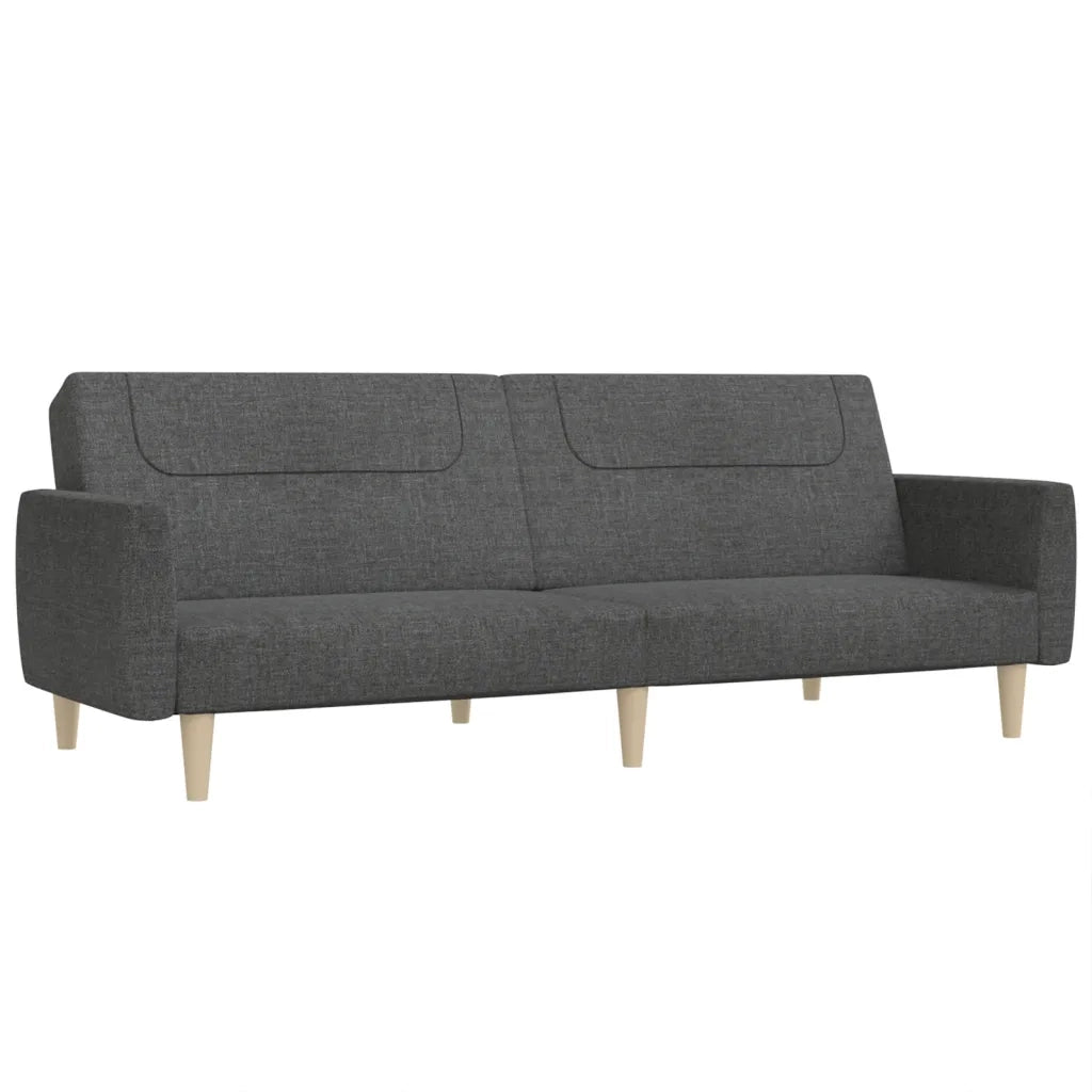 Divano Letto a 2 Posti Grigio Scuro in Tessuto 375785