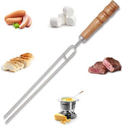 Set di grigliatura a 3 pezzi - Spiedini BBQ - Spiedini di acciaio inox extra spessi con manico di legno, 41 cm