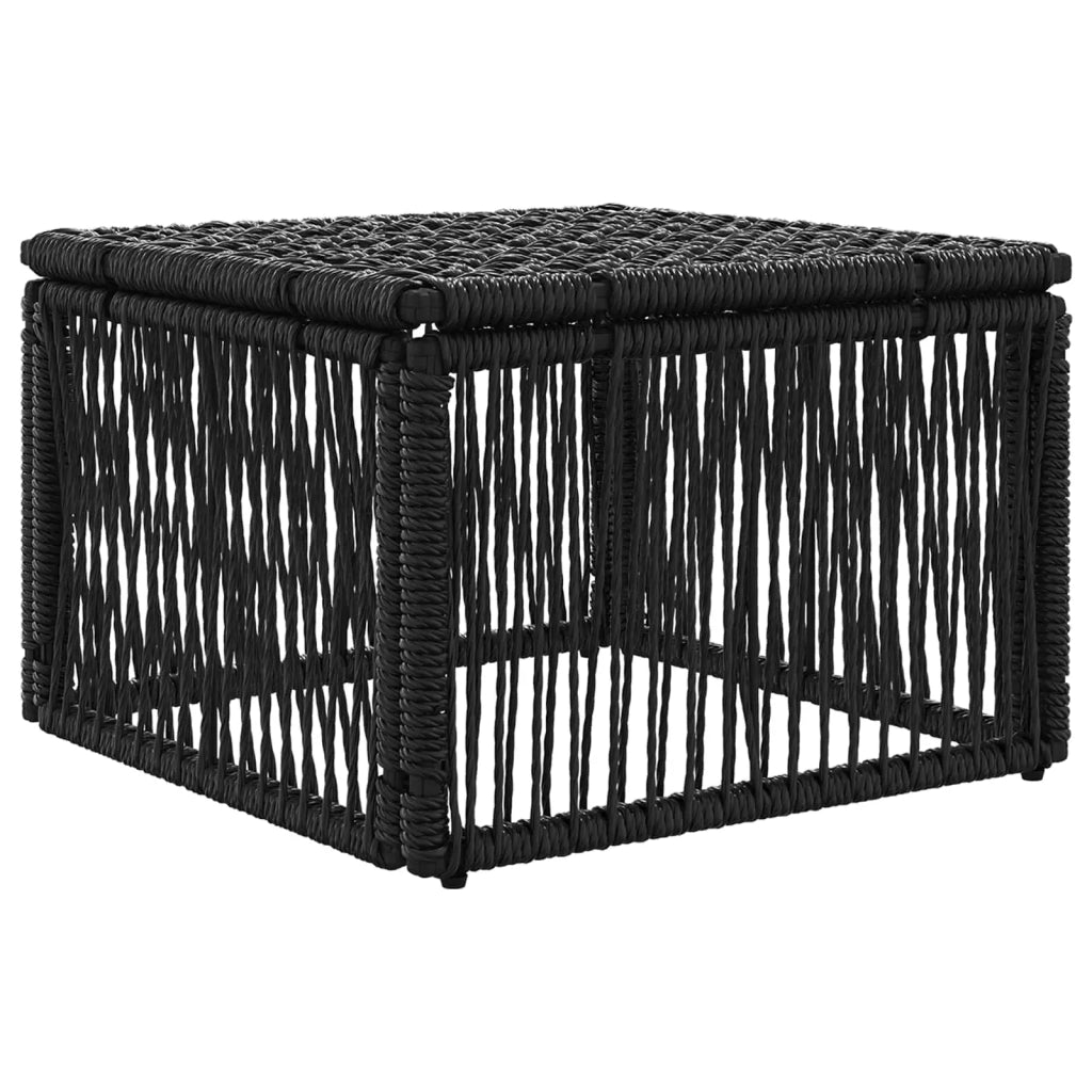 Poggiapiedi Nero polyrattan 42026722