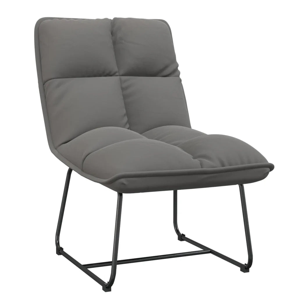 Poltrona con Struttura in Metallo Grigio Chiaro in Velluto cod mxl 57716