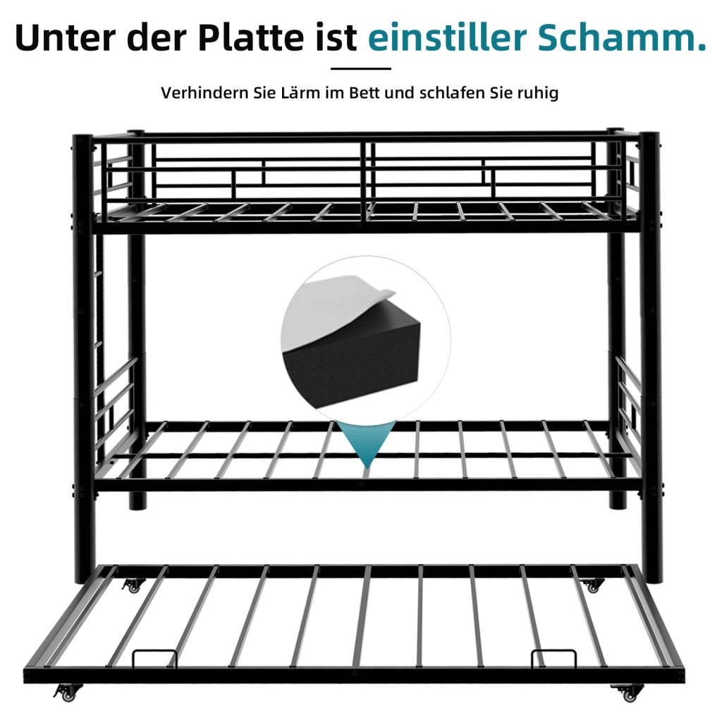 LETTO A CASTELLO 196x103x156 cm Ferro Nero convertibile in due letti