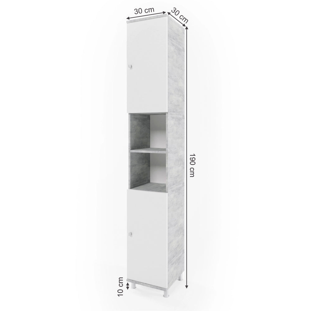 Vicco Mobile bagno alto Calcestruzzo 30 x 190 cm