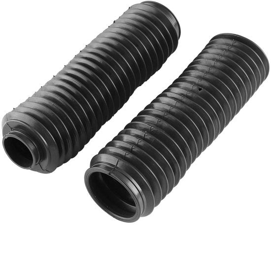Foglio di protezione per forcella - 2 pezzi - Gomma - Dampipad - Copertura per forcella - 23 cm - Nero - Protezione contro la polvere e i lubrificanti