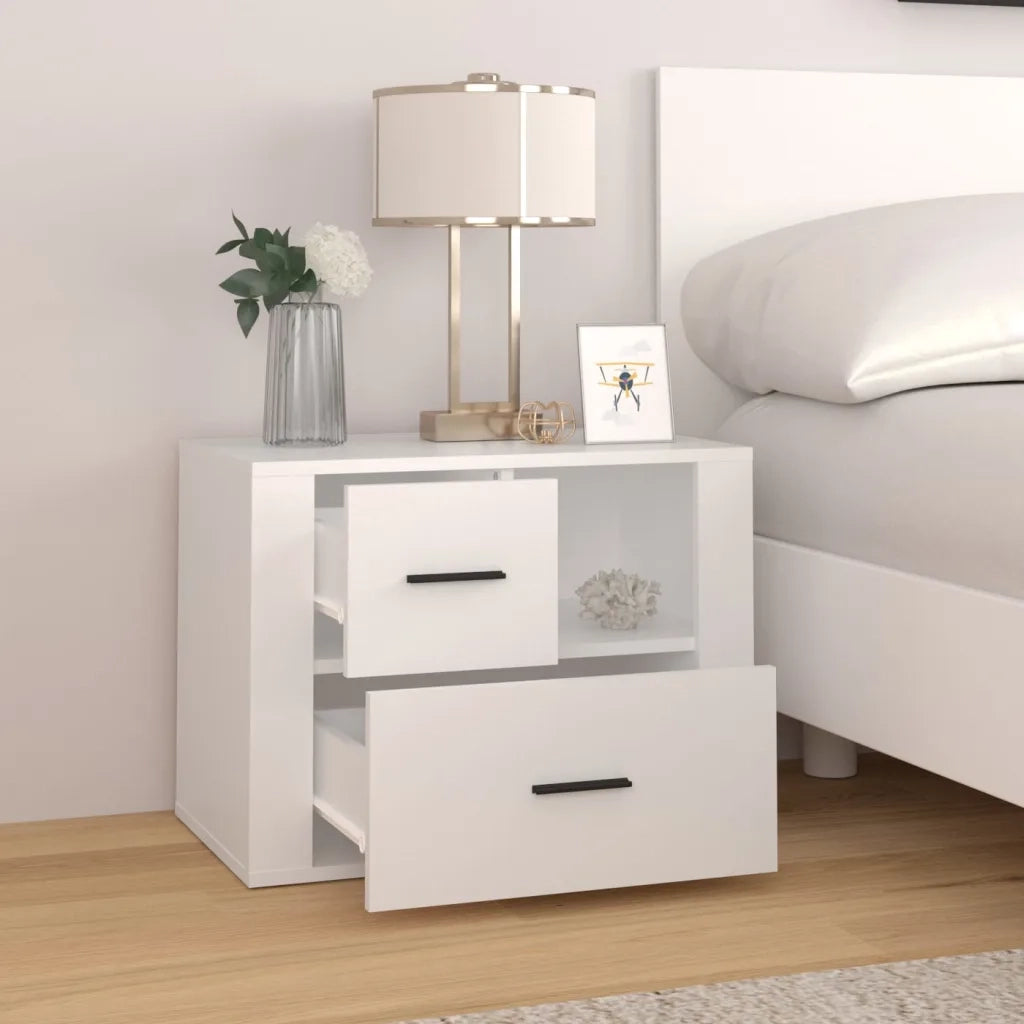 Comodino | Armadio da Notte | Mobiletto da notte Bianco 60x36x45 cm in Legno Ingegnerizzato