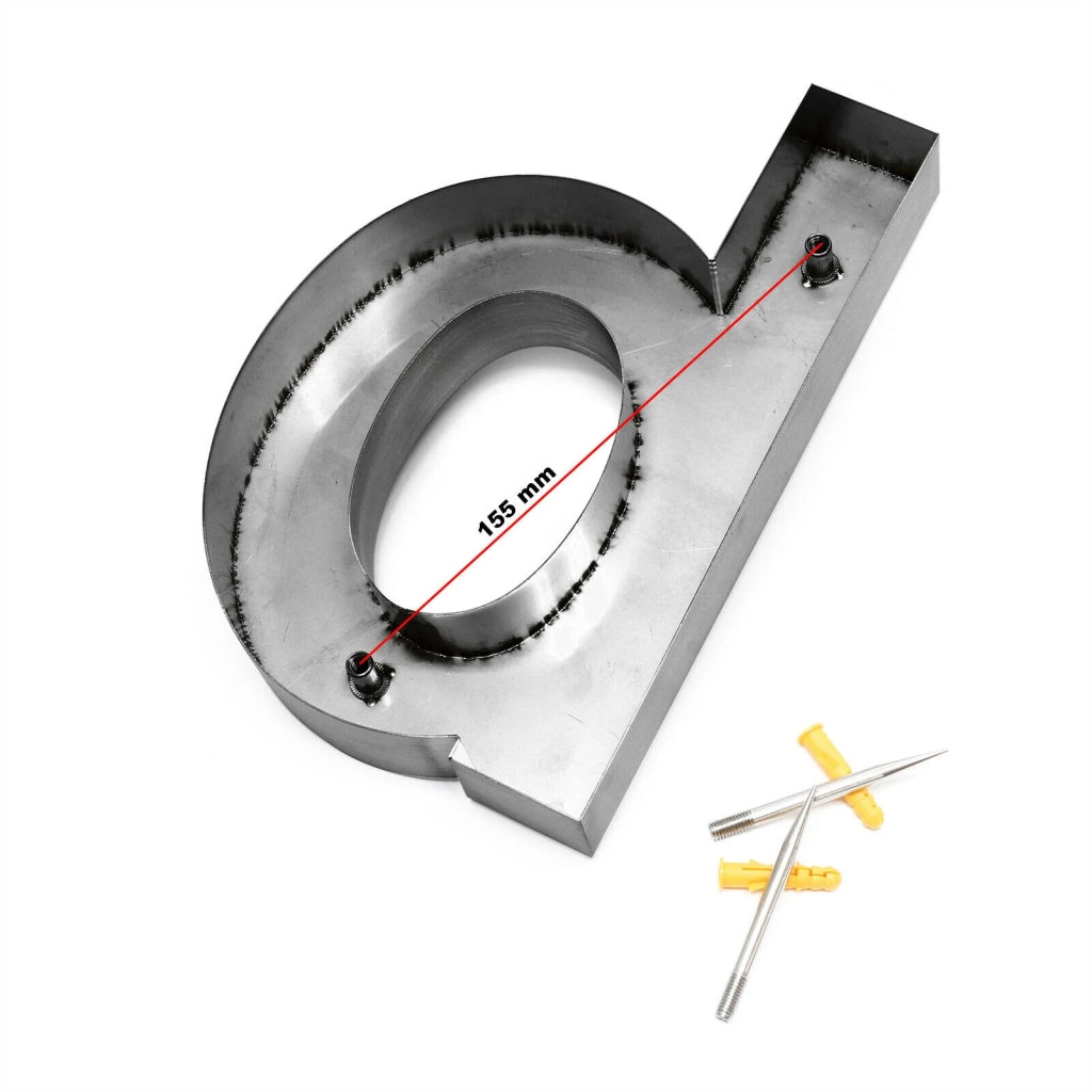 Targa numero civico "a" Arial antracite 3D 20 cm acciaio sottile resistente alle intemperie 16_0001448