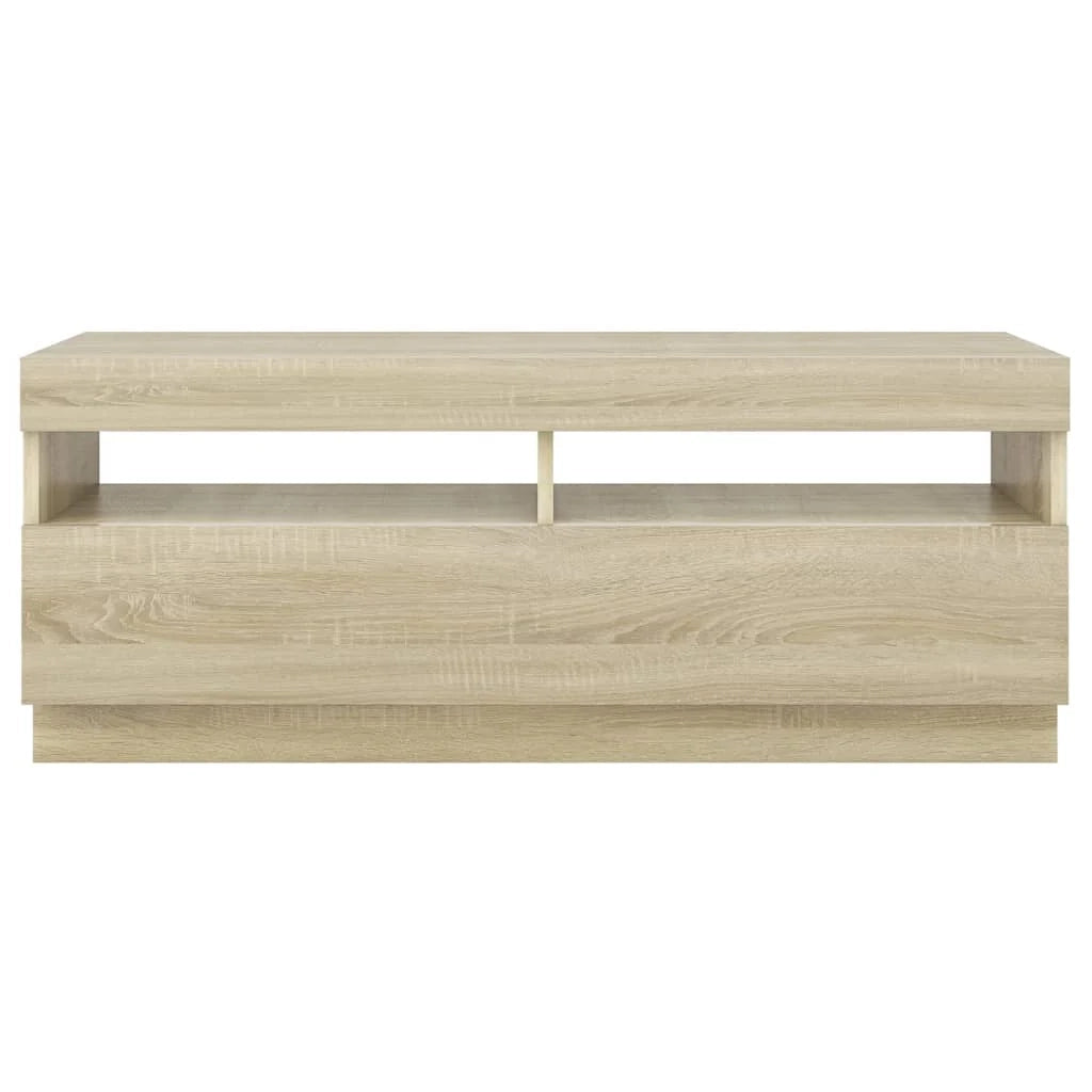 Mobile TV multimediale mensola TV credenza mobile TV sala da pranzo soggiorno camera da letto con luci LED rovere Sonoma 100 x 35 x 40 cm marrone 02_0026753