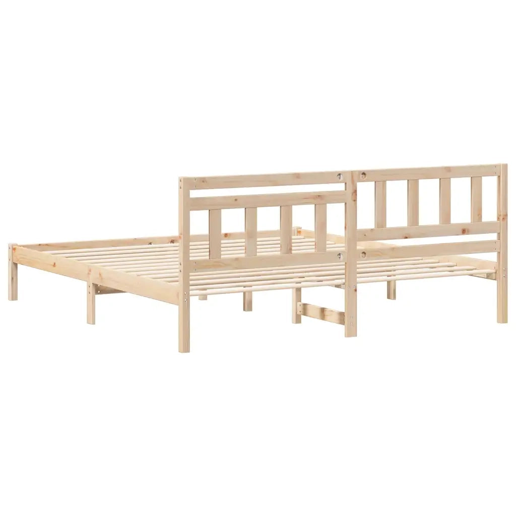 Struttura del letto Marrone 200 x 200 cm Pino massello 872218