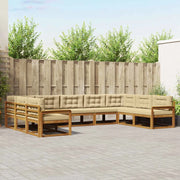 Set di divani da esterno con cuscino 9 pcs Naturale e Beige 3368161