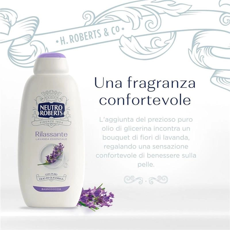 NEUTRO ROBERTS BAGNOSCHIUMA CORPO RILASSANTE CON LAVANDA E PATCHOULI PELLE DISTESA E RILASSATA  600 ML