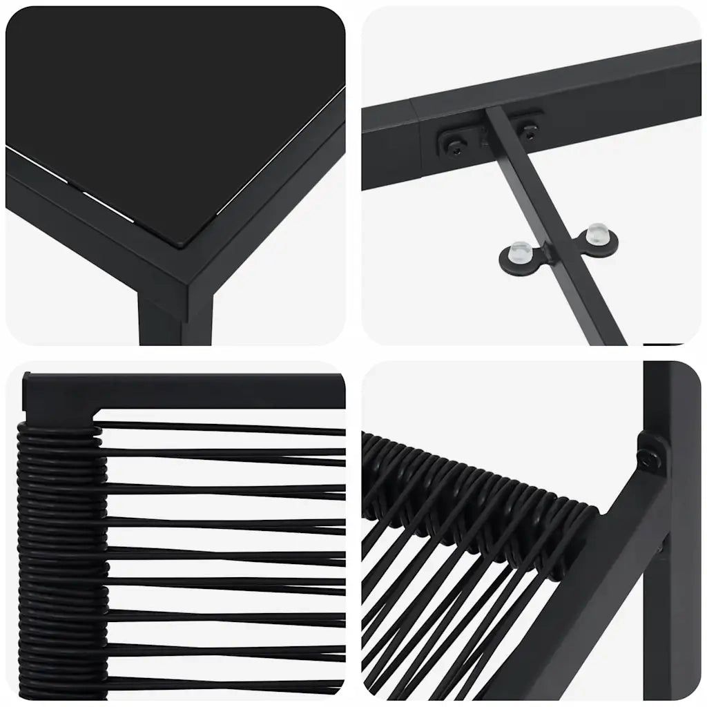 Set da Pranzo per Giardino 9 pcs Nero 3379169