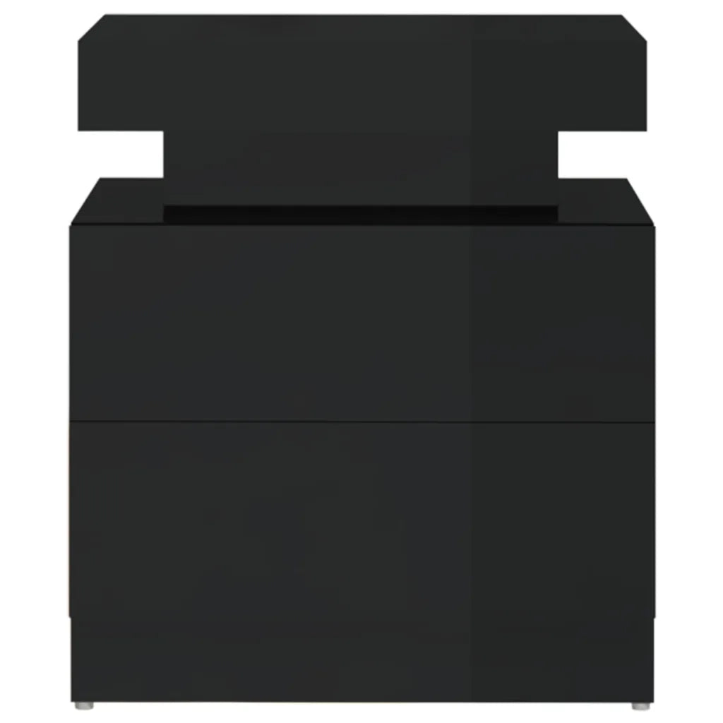Comodino Nero Lucido 45x35x52 cm in Truciolato cod mxl 75526