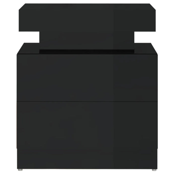 Comodino Nero Lucido 45x35x52 cm in Truciolato cod mxl 75526