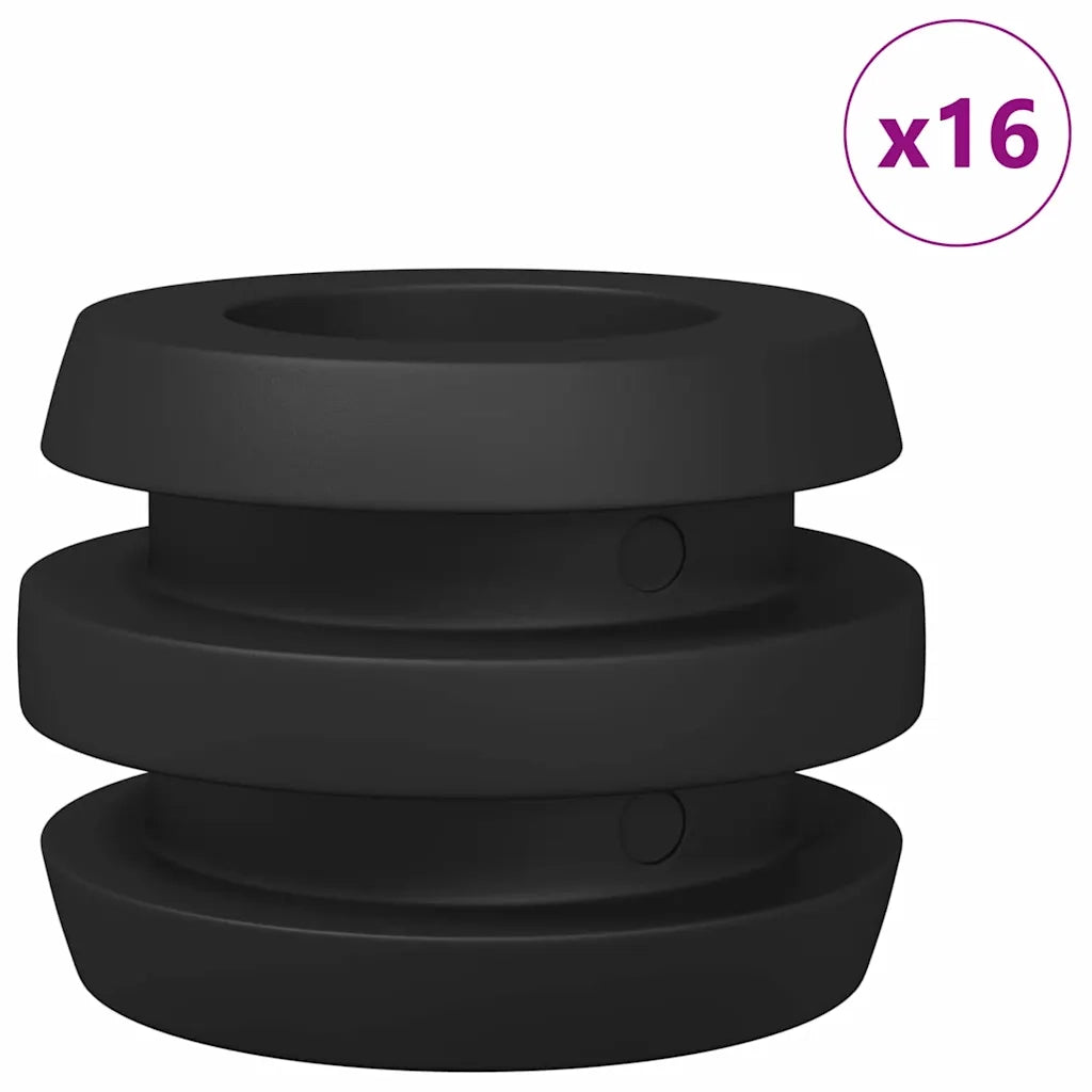 Paracolpi per tavolo da calcio balilla 16 pcs Nero 3 x 3 x 2 cm 858896