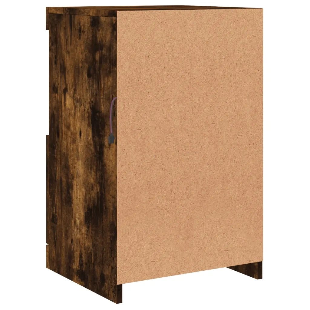 Credenza con Luci LED Rovere Fumo 41x37x67 cm