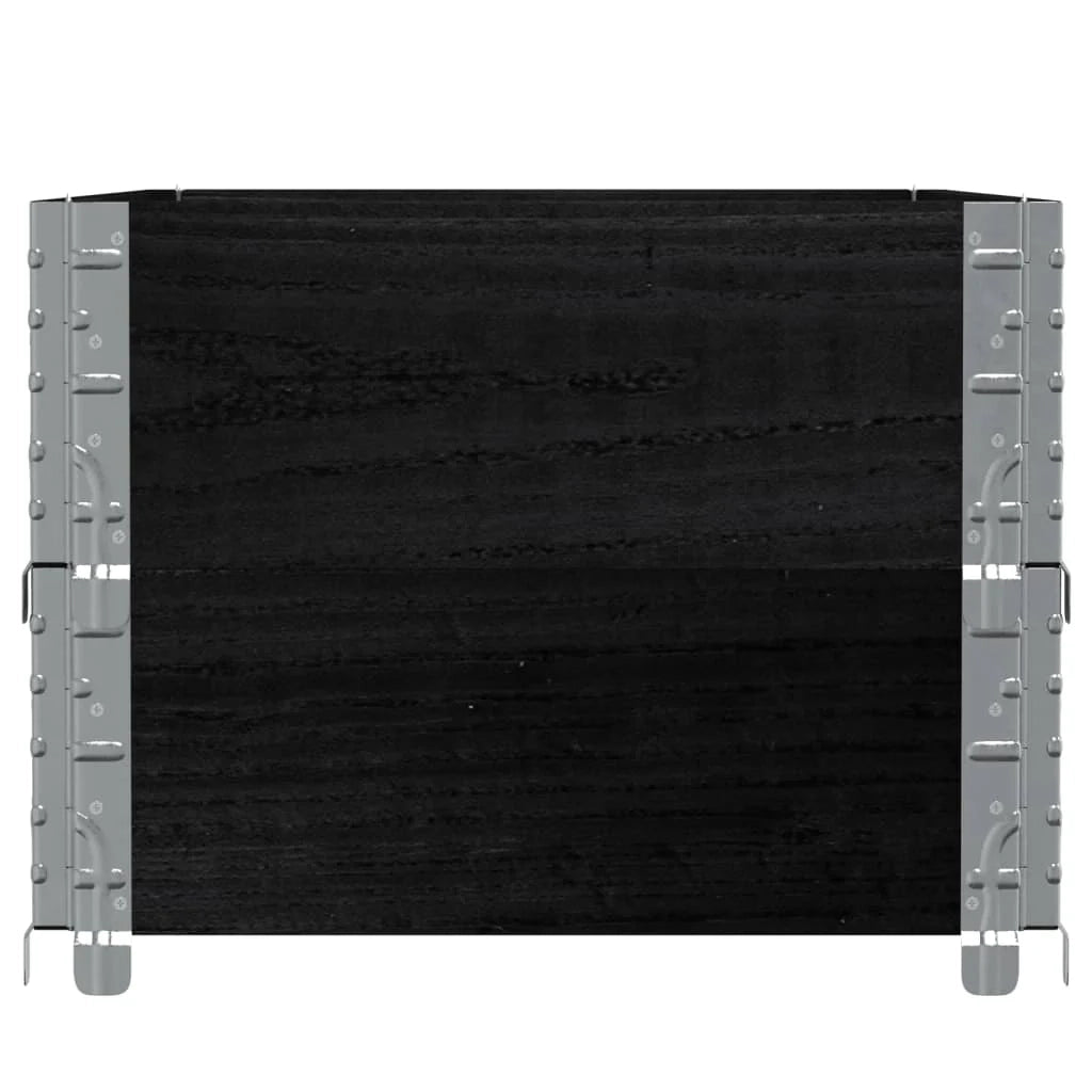 Vassoio per fioriera aiuola rialzata piante fiori terrazza giardino 100 x 50 cm legno massello di pino nero 02_0037287