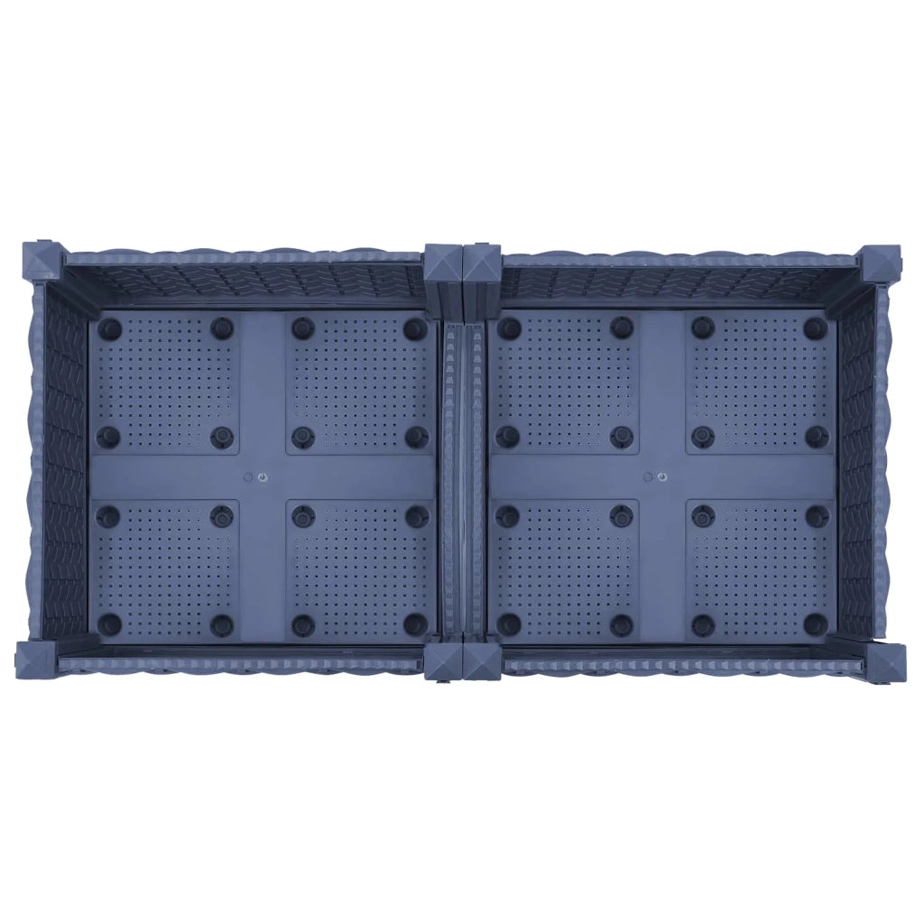 Vaso da Giardino con Ruote Blu Grigio 80 x 40 x 33 cm PP 3422956