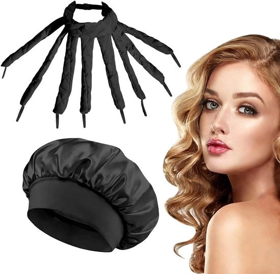 Set di fasciatura per capelli - 2 pezzi Octopus - Bambola per capelli in seta - Set di notte confortevole - Senza calore per onde naturali - Adatto per capelli lunghi - Fasciatura per capelli.