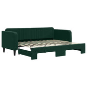 Divano letto | Sof¨¤ letto | Letto singolo Estraibile Verde Scuro 90x200cm Velluto