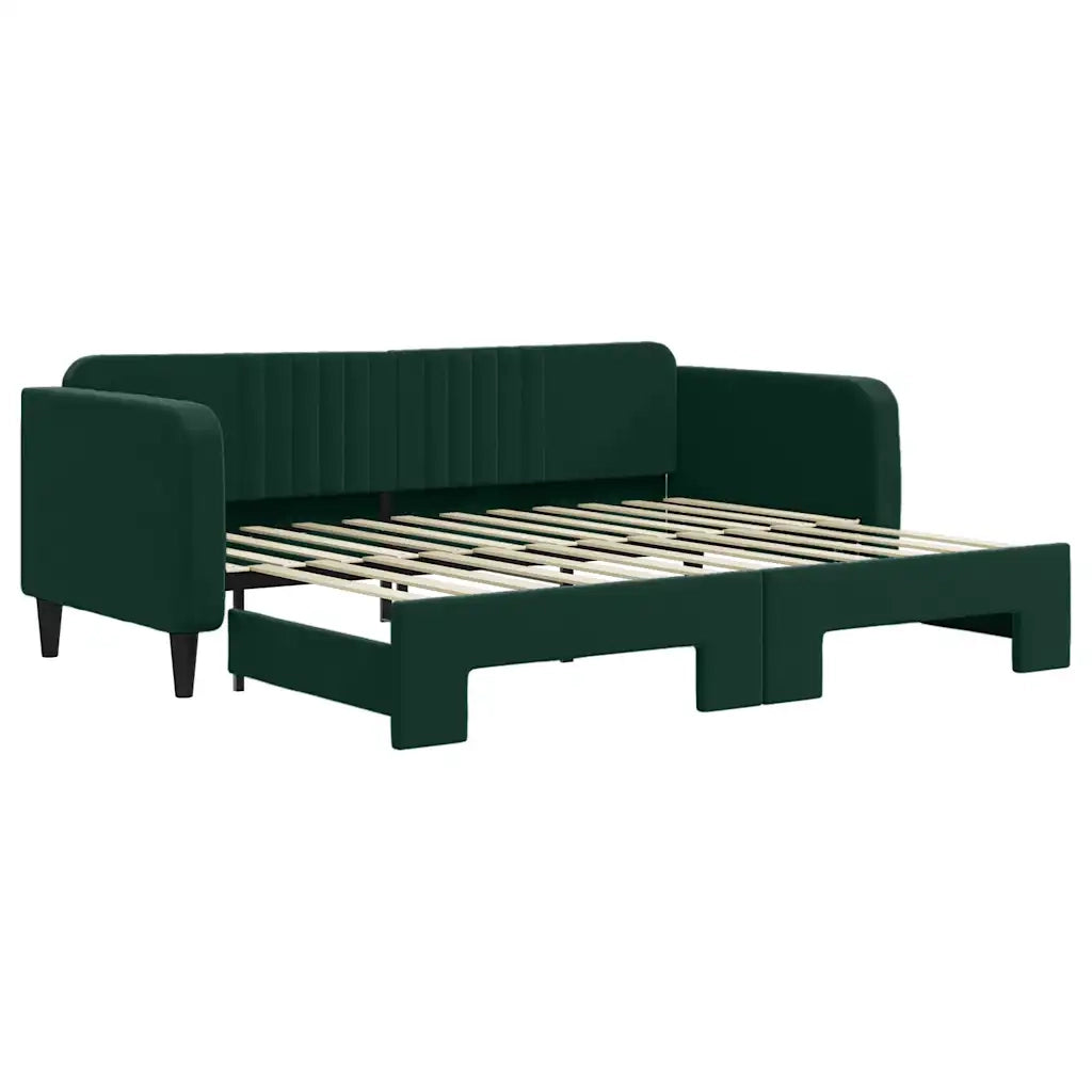 Divano letto | Sof¨¤ letto | Letto singolo Estraibile Verde Scuro 90x200cm Velluto