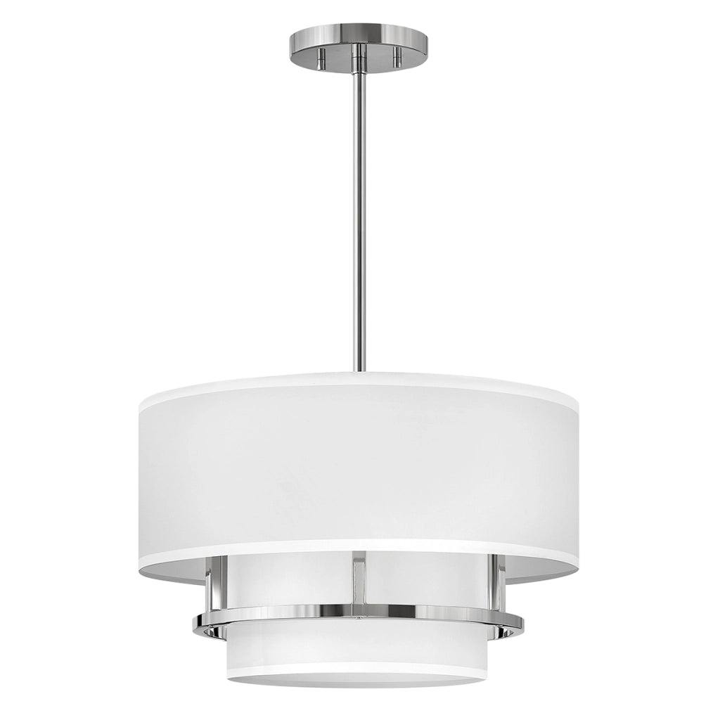 Plafoniera Graham nichel lucido 3xE14 40W Ø40,6cm Hinkley