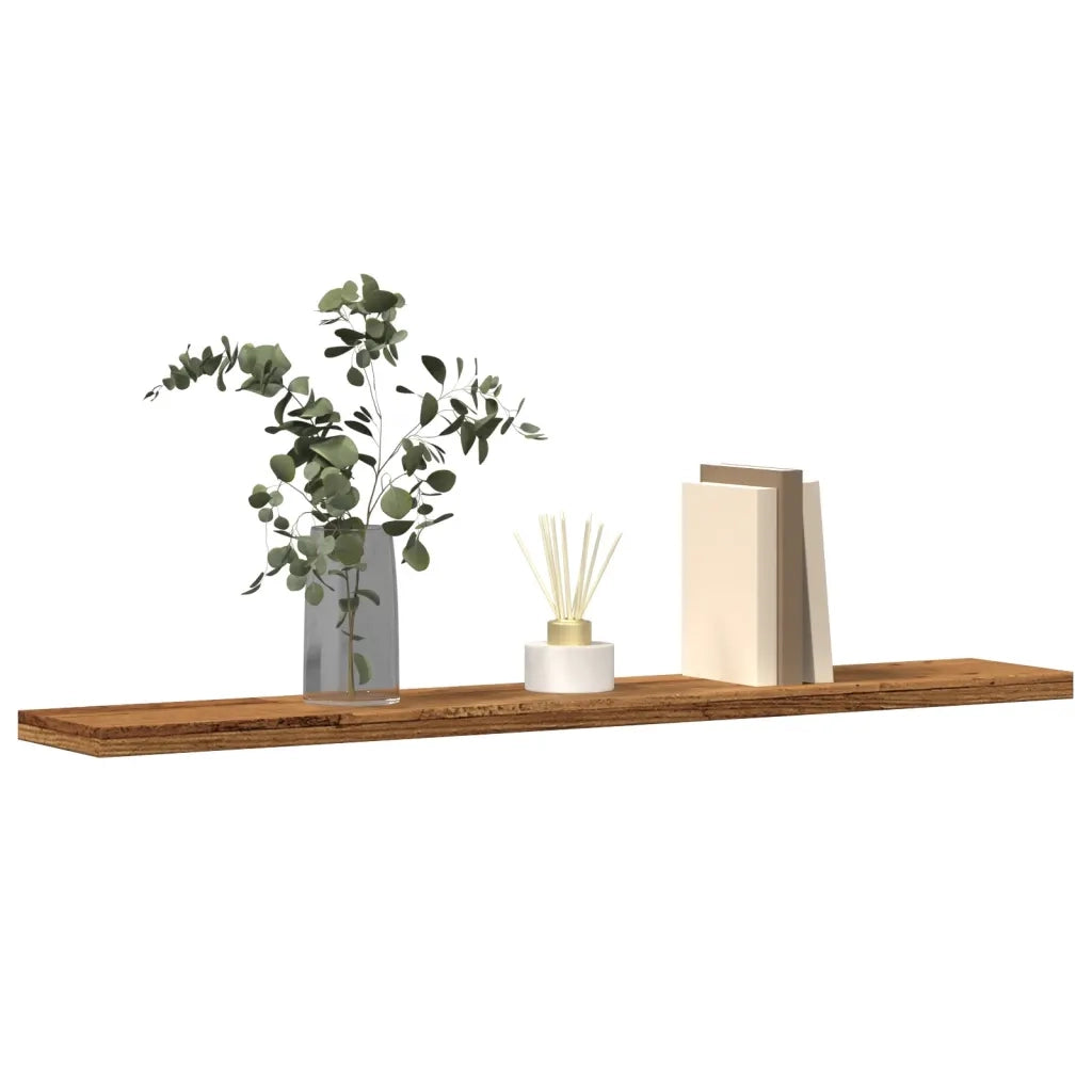 Mensole a Parete 4 pz Legno Antico 60x20x1,5 cm in Truciolato 856297