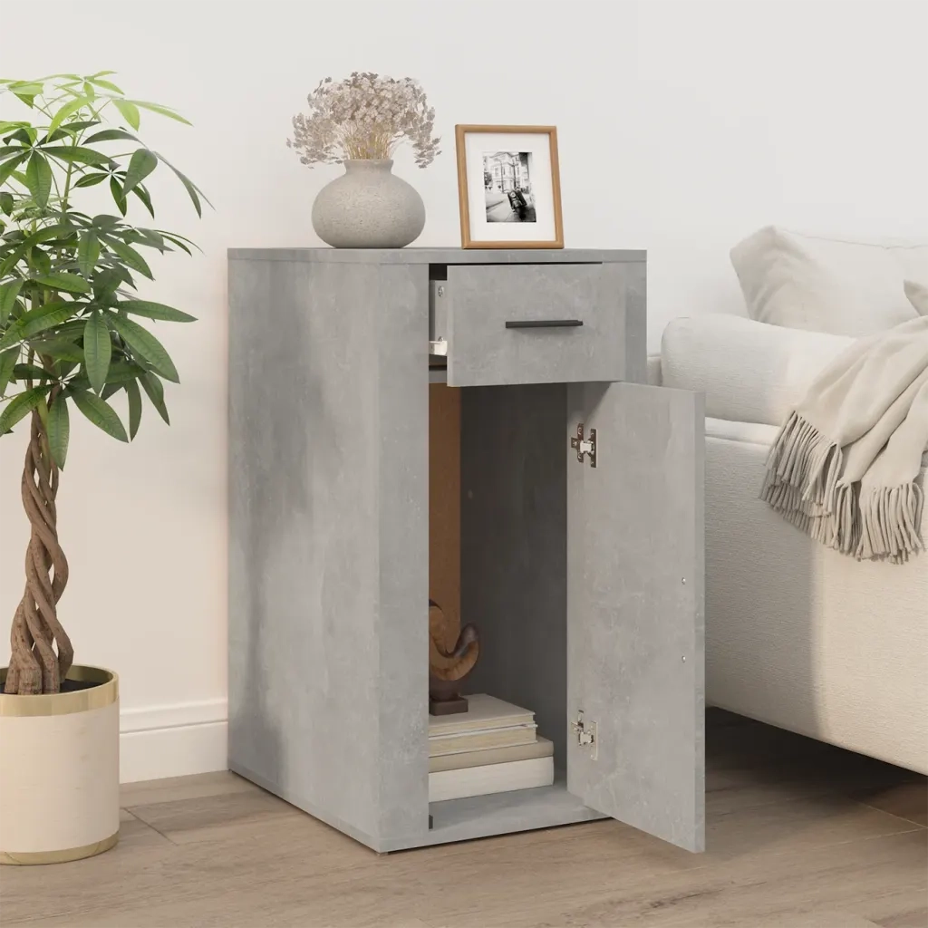 Mobile Scrivania Grigio cemento 40x49x75 cm Legno Multistrato 816796