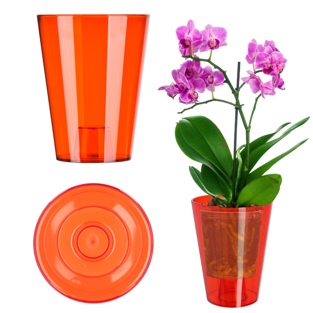 Vaso da fiori KADAX per orchidee, in plastica, rosso, resistente, 12 cm