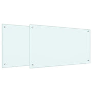 Schienale da cucina 2 pz Bianco 90 x 50 cm vetro temperato CFW7289293