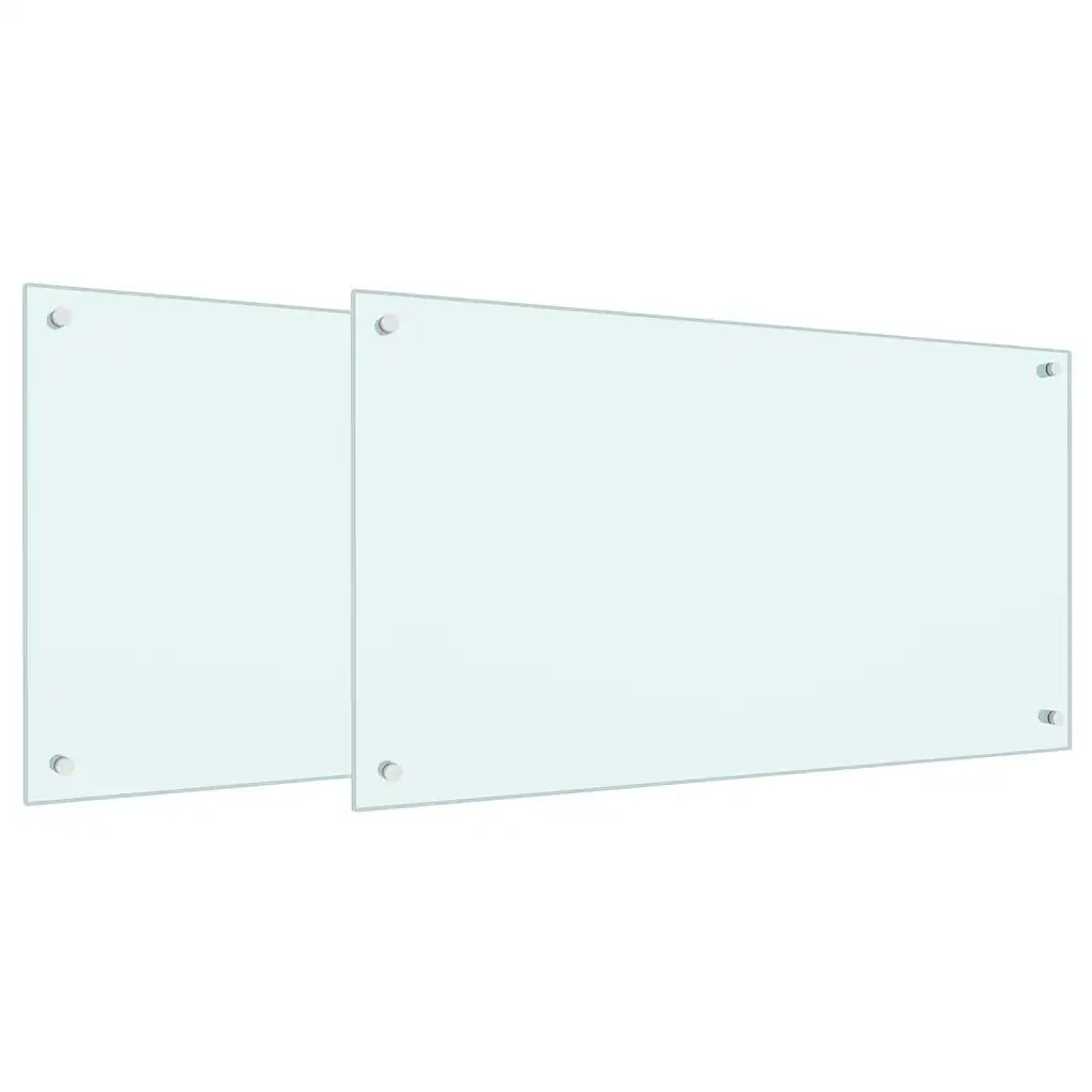 Schienale da cucina 2 pz Bianco 90 x 50 cm vetro temperato CFW7289293