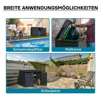 Copri bidoni della spazzatura con coperchio ribaltabile per due contenitori 60-240l, acciaio antracite, copribidone da esterno