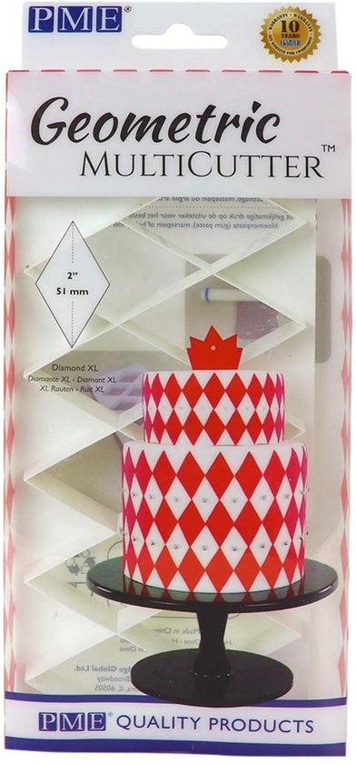Cutter geometrico multiuso a diamante, Grande forma a biscotto, Diamante XL, grande formato, ABS, bianco