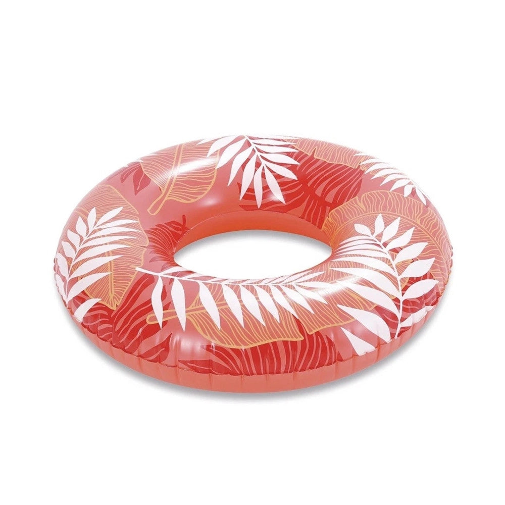 Trade Shop - Salvagente Gonfiabile Anello Galleggiante Piscina Tropicale Rosso Corallo 91cm 017549 -