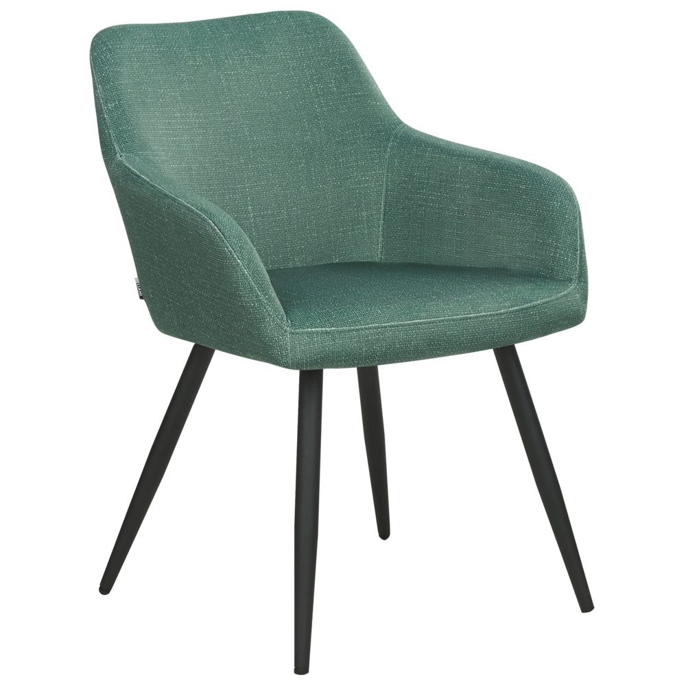 Set di 2 sedie imbottite in velluto verde con gambe in metallo soggiorno cucina