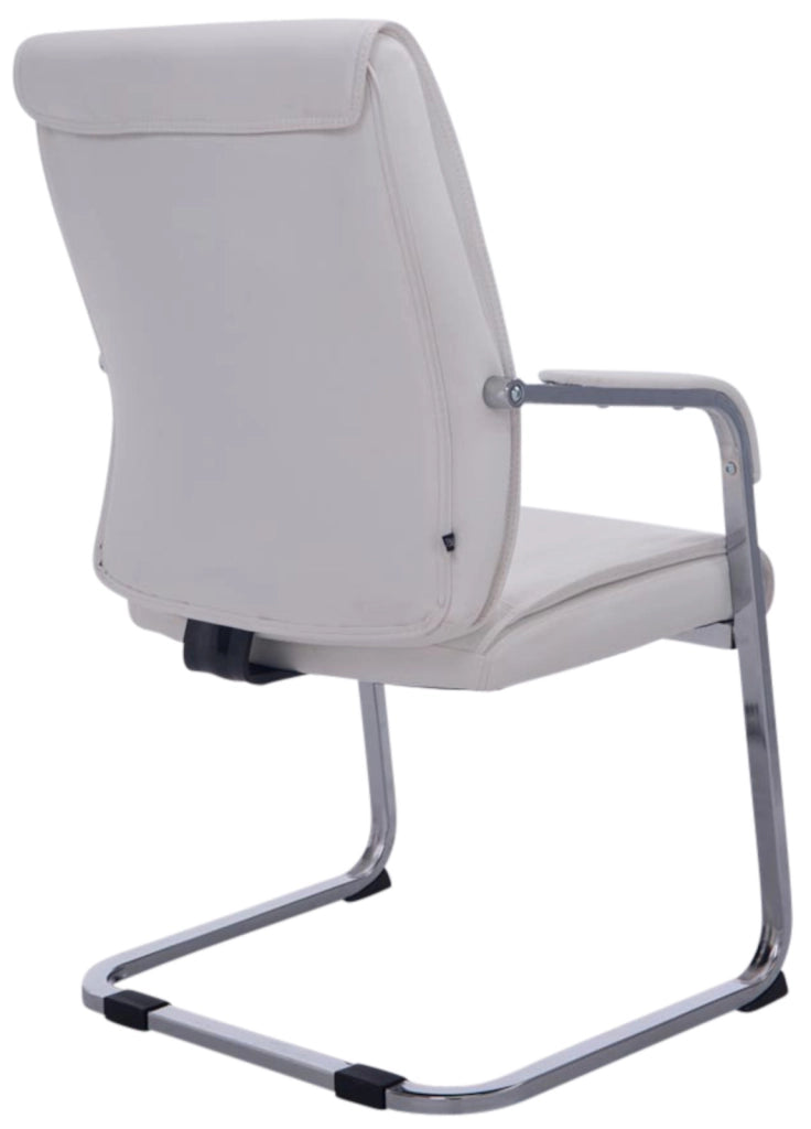 Set di 2 sedie a sbalzo XXL Anubis in similpelle bianco