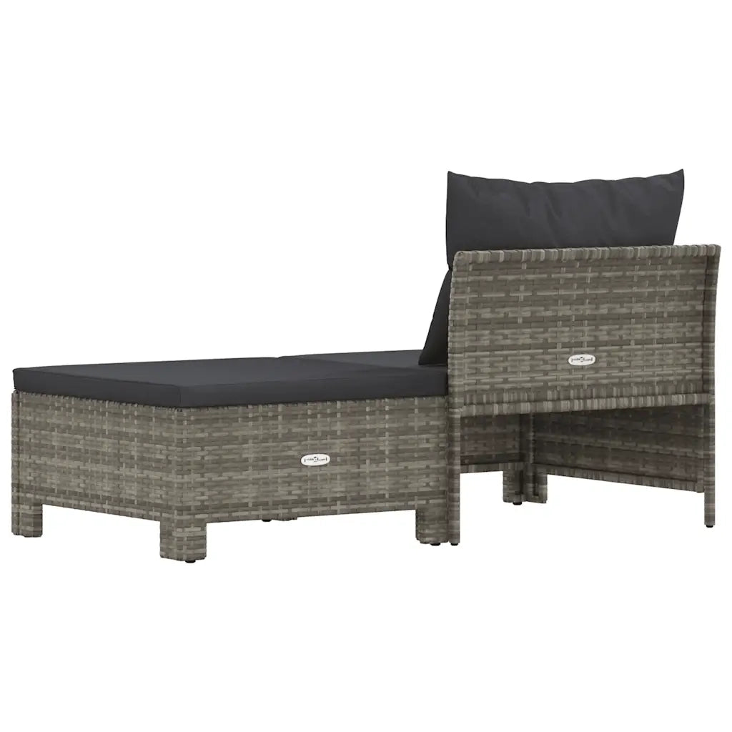 Set da giardino 2 pz | Set Salotto da Giardino con cuscini grigio in polyrattan