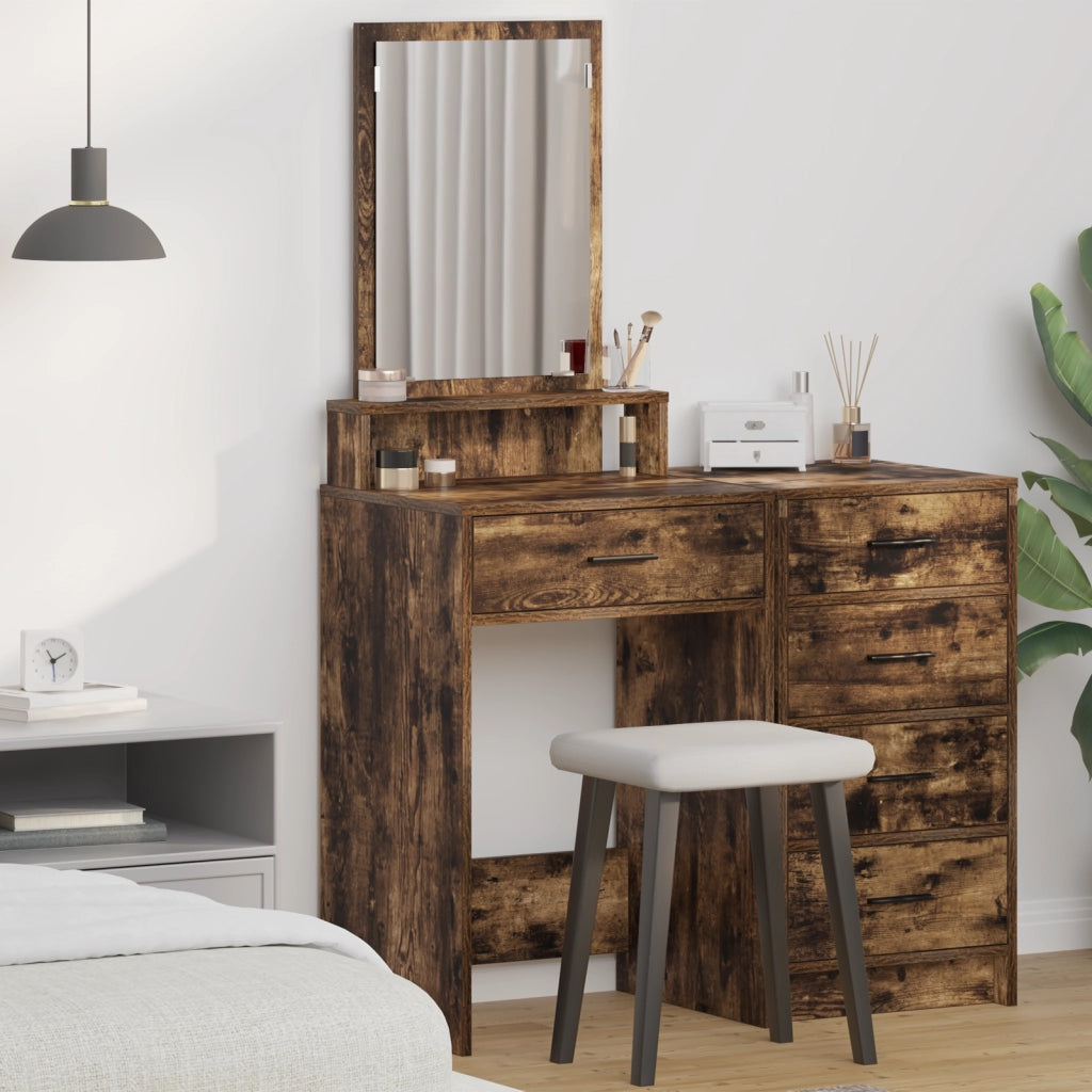 Toeletta  con cassetti in rovere scuro 50x41x140 cm