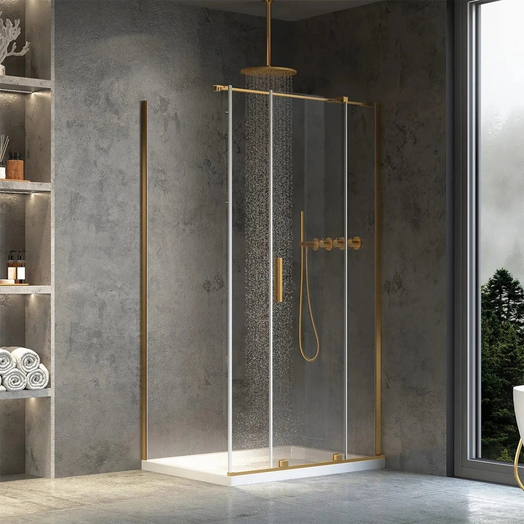 Cabina Doccia Rea Montana Gold Brush 100x80