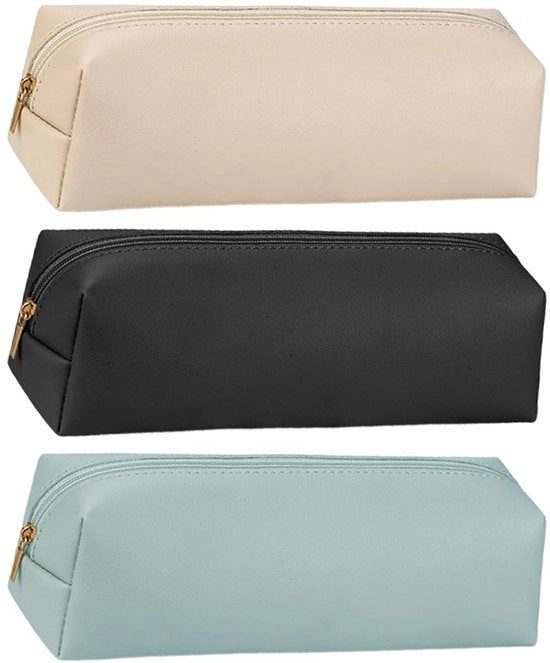 Tas di conservazione 3 in 1 - Etui in pelle - Portatile custodia per spazzola da makeup - Tas di conservazione multifunzionale - Leggero - Dimensioni 20 x 6 x 6 cm - Etui per makeup