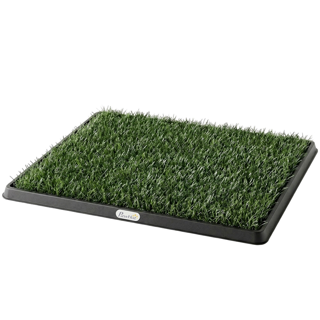 tappetino per cani con vassoio ed erba artificiale, 63 x 50,5 cm, verde
