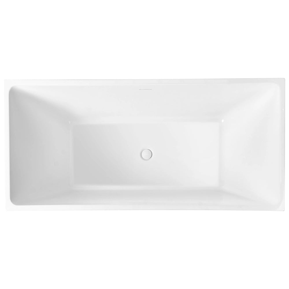 Vasca da bagno rettangolare moderna indipendente 170 x 80 cm Acrilico Finitura scanalata Bagno Bianco opaco