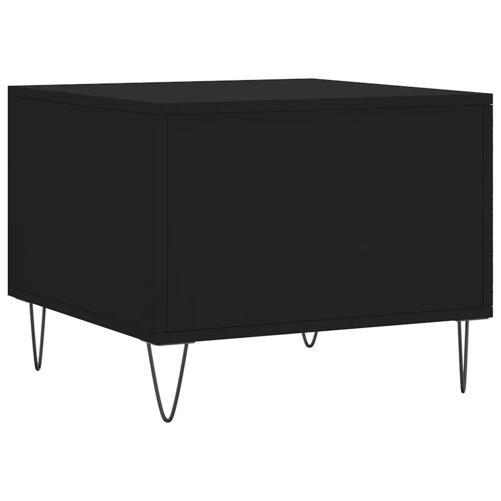 2 pz Tavolini da salotto | Tavolino da caff¨¨ | Tavolino da Soggiorno Neri 50x50x40 cm in Legno Multistrato