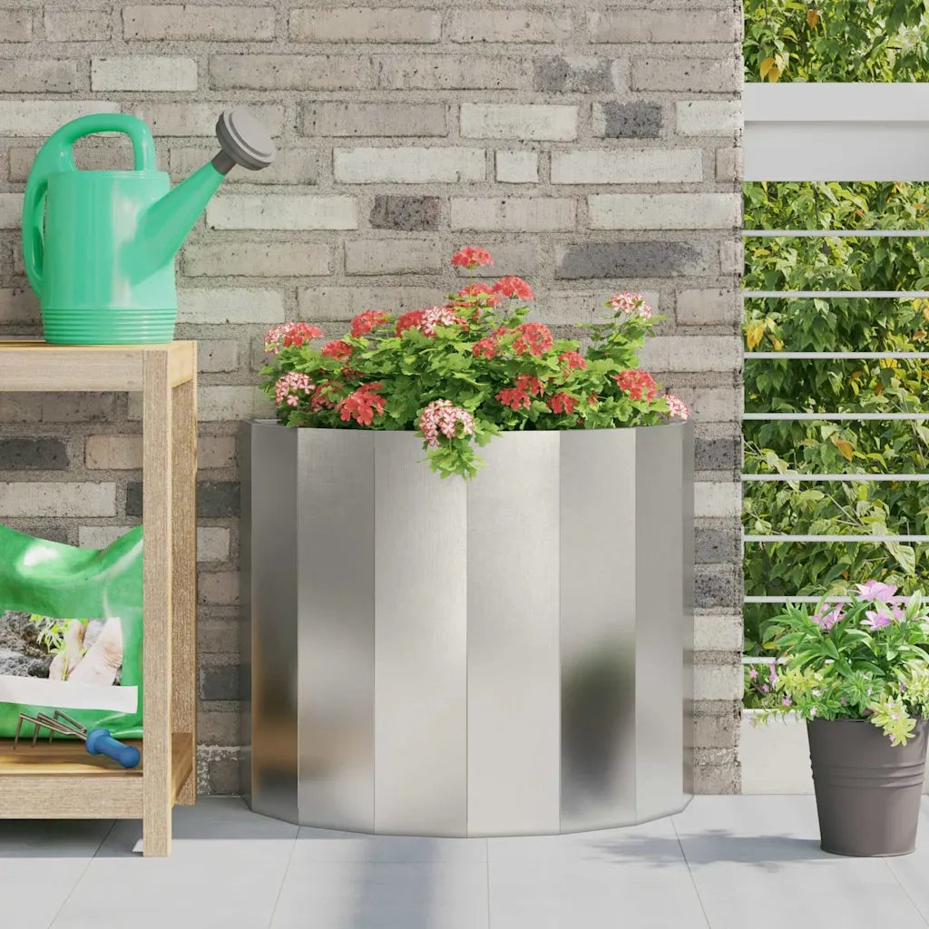 Fioriera | Cassetta per fiori | Vaso Argento 60 x 30 x 50 cm Acciaio inossidabile