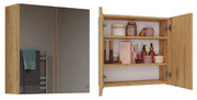Mobile bagno sospeso con specchio sopra lavabo POLA 2dl 2 ante rovere artisan