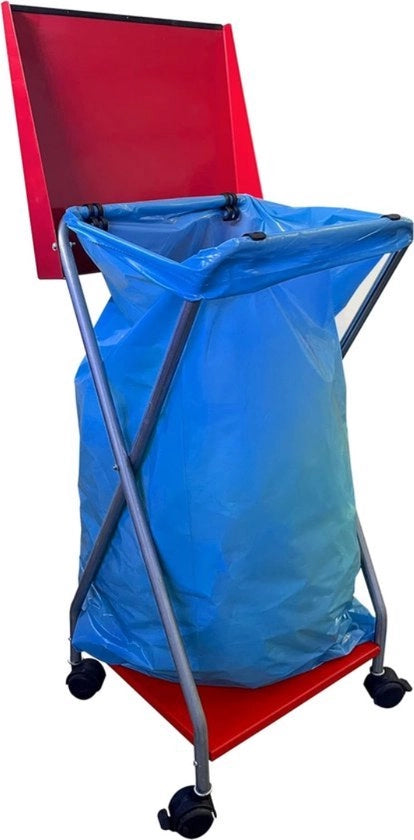 Contenitore per rifiuti con 4 ruote, 120 litri acciaio inox, standard, contenitore per sacchi di rifiuti, contenitore per sacchi di spazzatura.