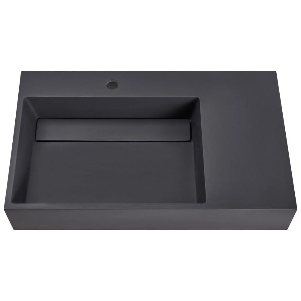 Lavabo bagno rettangolare in ceramica nera 75 x 43 cm Lavello da bagno rettangolare