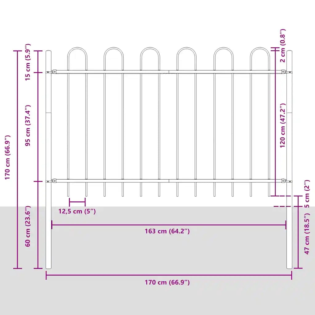 Recinzione per Giardino BOXTEL Grigio 42003876