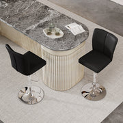 SGABELLO ALTO Set da 2 pezzi 95,5-117,5 cm PU nero e argento
