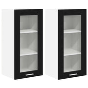 Armadio pensile | Mobile da Cucina con porta 2 pz Rovere Nero 40 x 31 x 80 cm