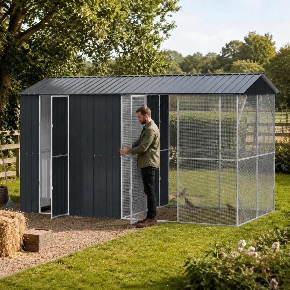 Bird Cage Anthracite 430 X 208 X 247 Cm Galvanized Steel